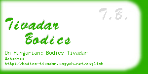 tivadar bodics business card